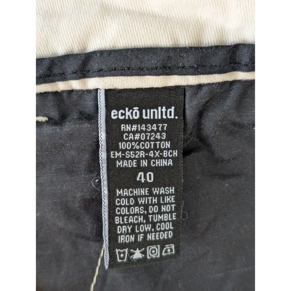 Y2k Ecko Unltd. Baggy Cargo Shorts Cream Men's Size 40